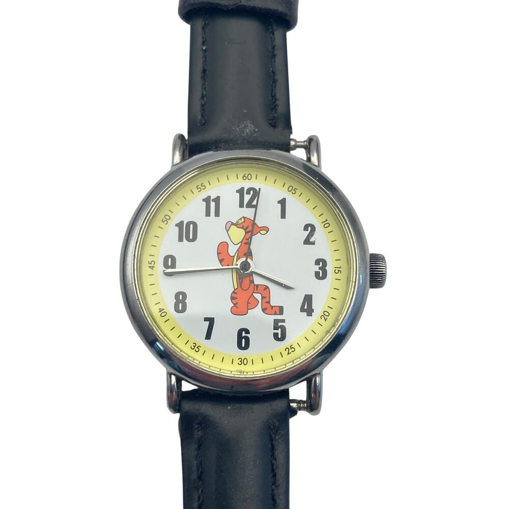 VTG Disney Tigger Watch 28mm - New Battery - Adjustable Leather Band WR 30m